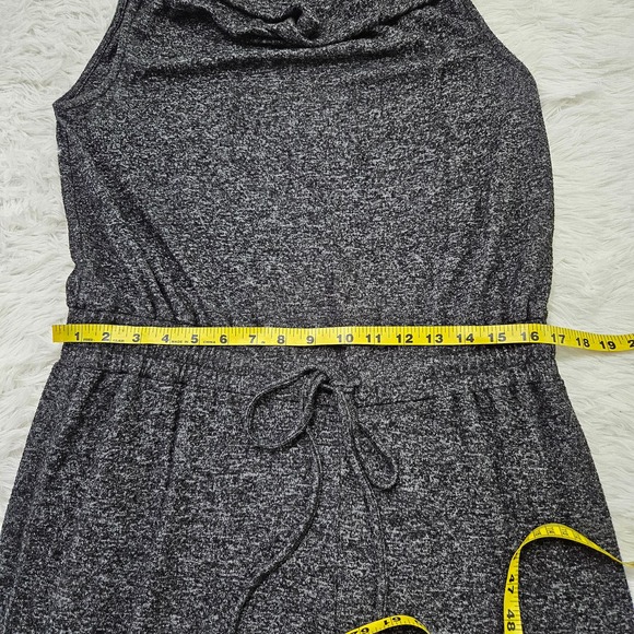 Soft Surroundings Sz PL Dark Gray Cowl Neck Soft Lounge Wide Leg Jumpsuit - Picture 9 of 11
